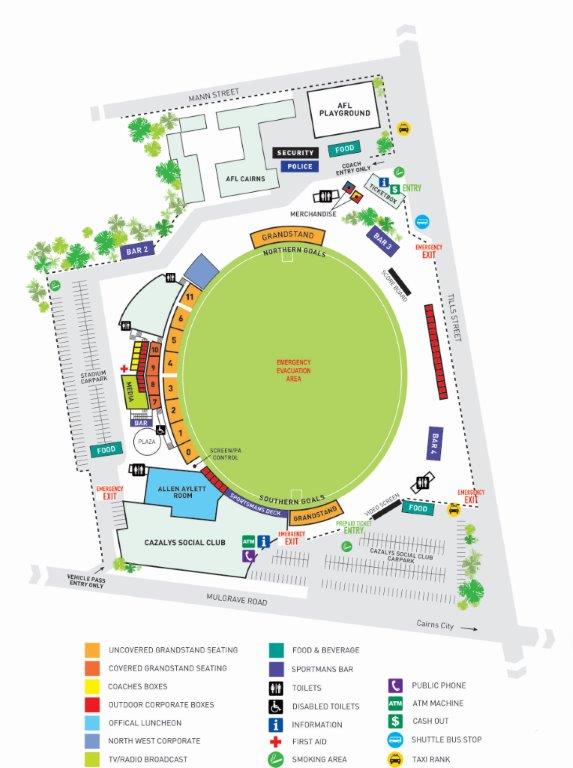 Cazalys Stadium Map 2016 w Emerg Exits